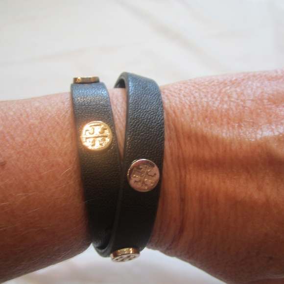 Tory Burch Jewelry - Tory Burch Double Wrap Logo Stud Bracelet